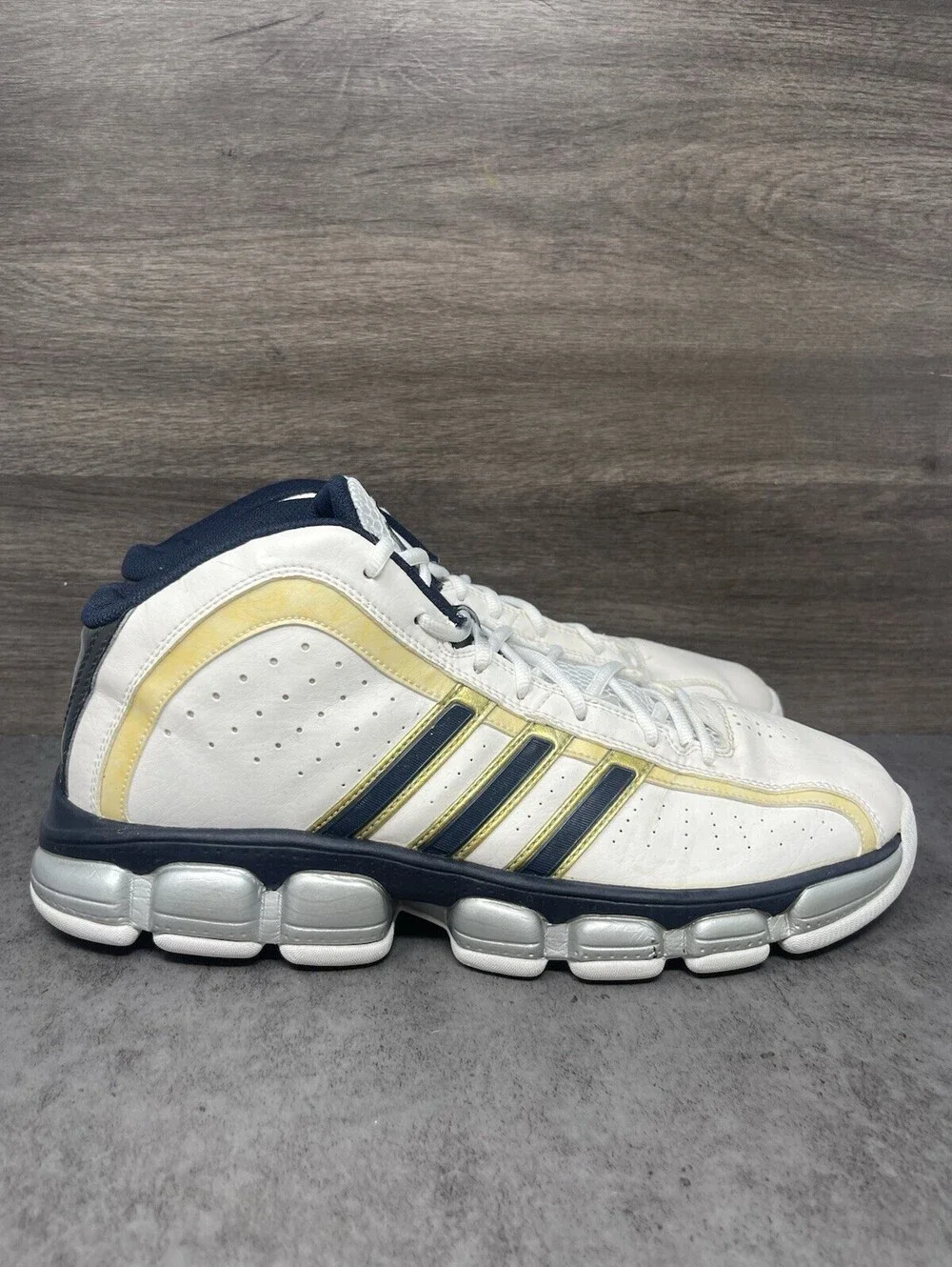 Adidas Floater Glide Shoes Mens Size 12 White Navy Blue Basketball G21077